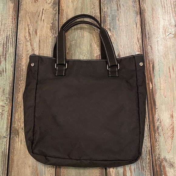 ROXY Nylon Handbag Black Military Stars Glitter Logo Adjustable Side Snaps Purse - Picture 4 of 10